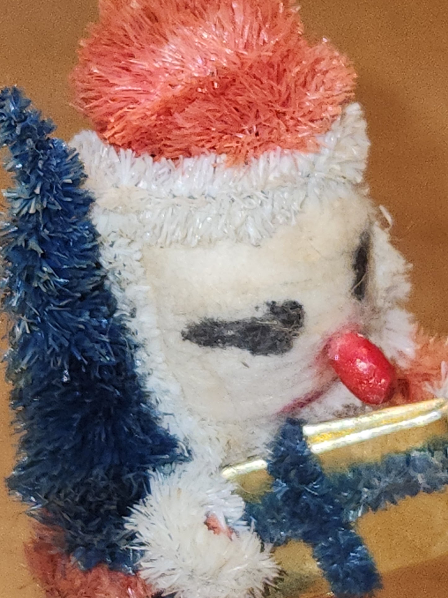Vintage Spun Cotton Chinelle Santa Ornament Japan sc78