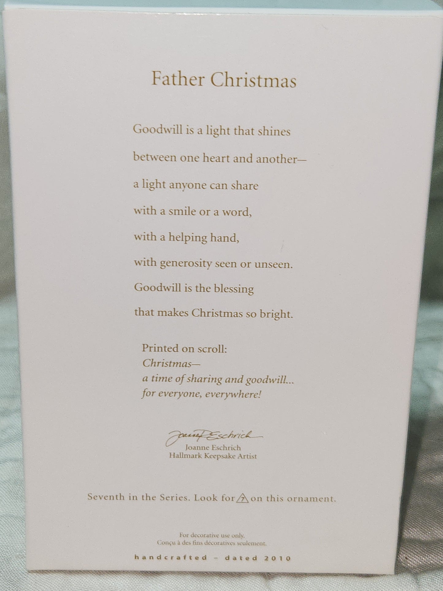Hallmark Keepsake Ornament Father Christmas 7th in series 2010