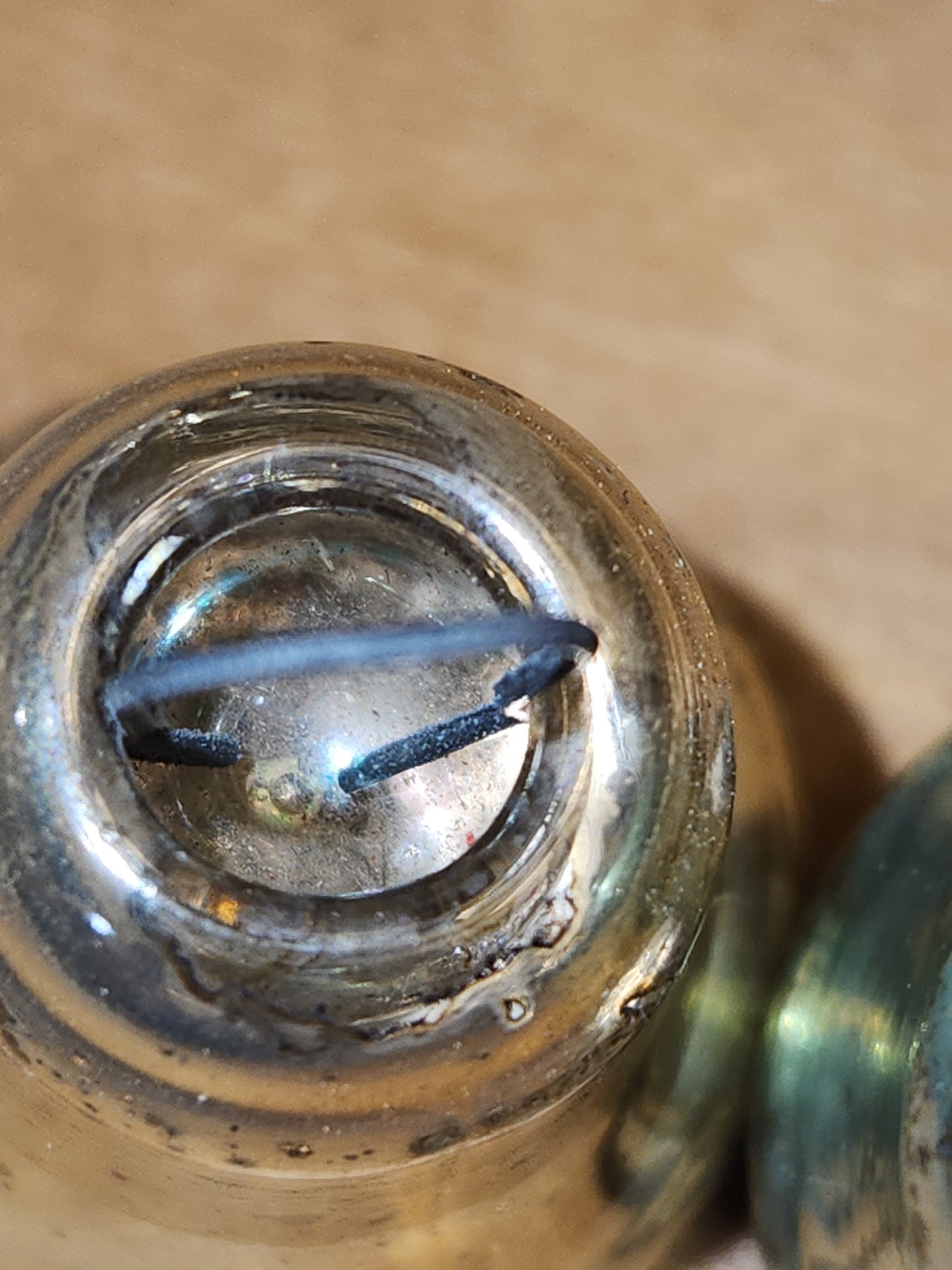 Vintage Mini Mercury Glass Bell Ornaments Set of 3 mg01