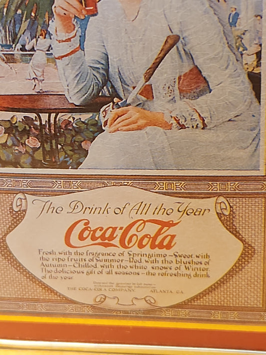 Vintage Tin Coca-Cola Gold Red Cream Enjoy Thirst The Drink of All the Year Coke 1993 cct82