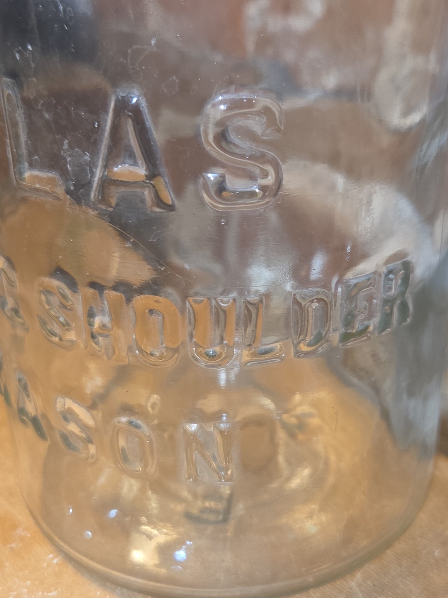 Vintage 1/2 Gallon Jar Atlas Strong Shoulder Mason Clear Glass with Atlas Zinc Lid jar54