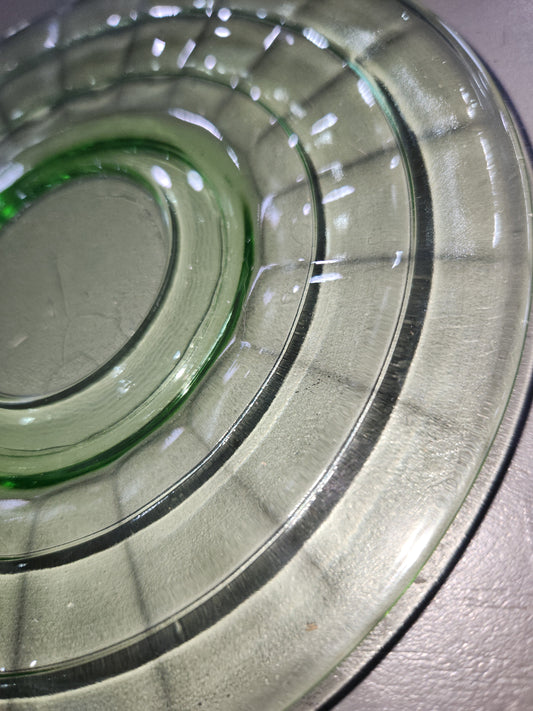 Vintage Uranium Depression Glass Tea Saucer Set of 1 AS IS ug08