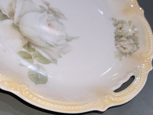 Antique Koenigszelt Silesia handled serving platter or plate. Germany pl77