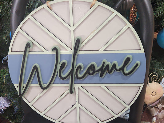 Door Sign 16" Handpainted Boho Welcome CLEARANCE ds1