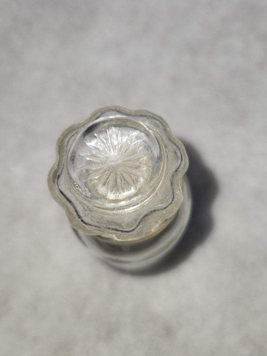 Clear Glass Spice Jar Apothecary Style bottle with glass Stopper with a Plastic Seal g134
