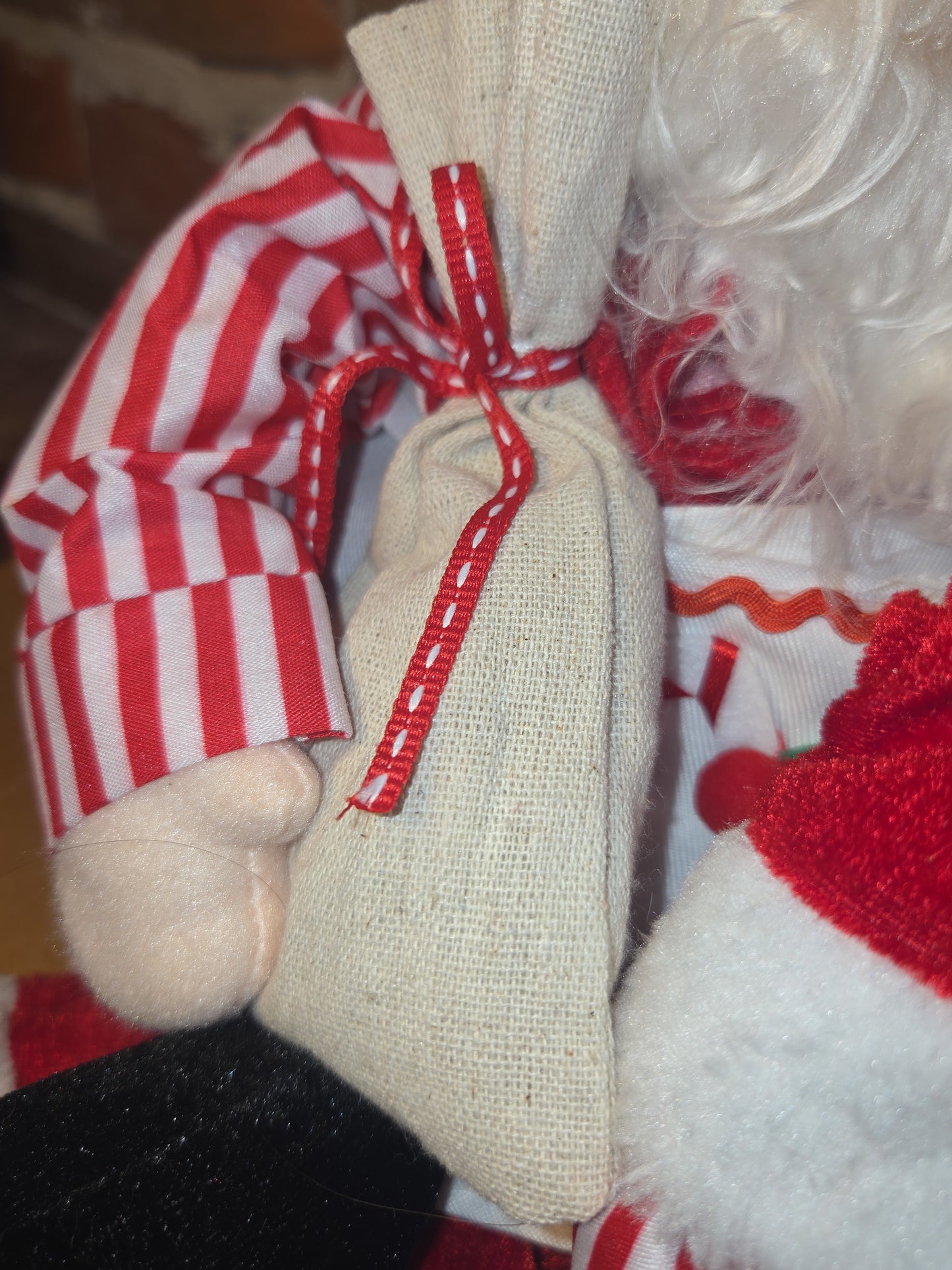 Santa and Mrs. Claus Plush Weighted Bottom Weighted Baking Rolling Pin Flour Hannah's Handiworks hh3
