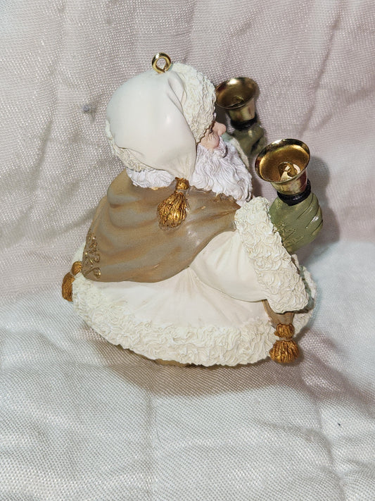Hallmark Keepsake Ornament 2004 Jolly Old Kris Jingle Cream Gold Bell Ornament