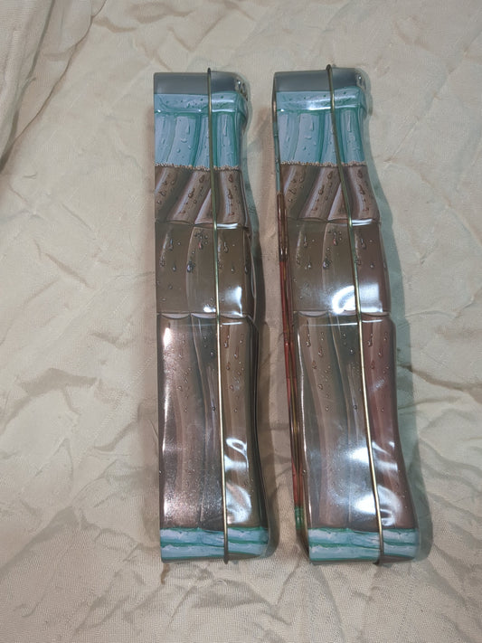 Vintage 1997 set of 2 Coca-Cola Coke Bottles Collectible Tin 11" cct9