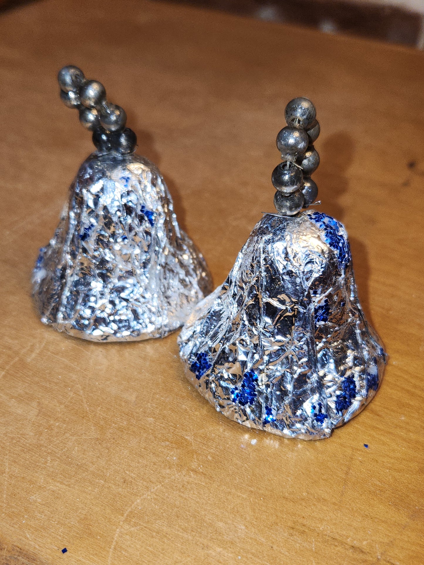 Vintage Foil Paper Mache Bell Christmas Ornaments vo87