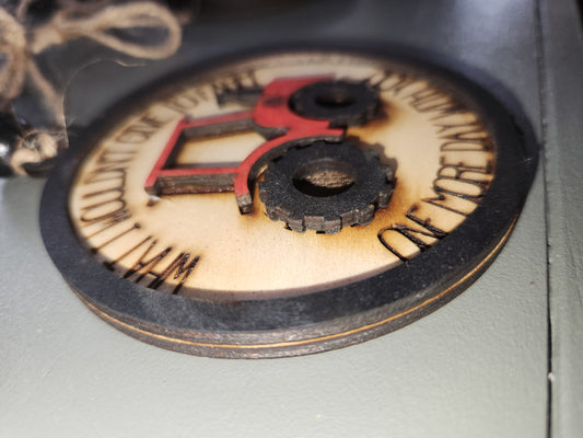 Memorial Ornament or car charm. Red tractor. What I wouldn't give to farming one more day with you.