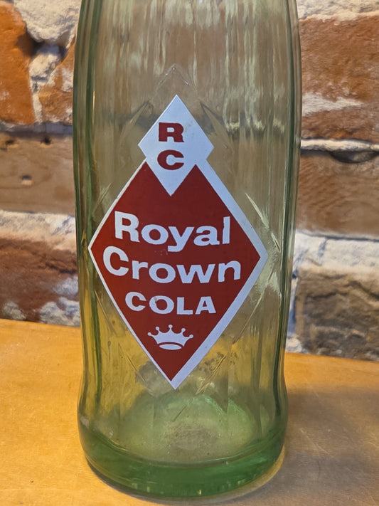 Vintage Soda Bottle Royal Cola Aqua Green Ribbed Glass vsb9