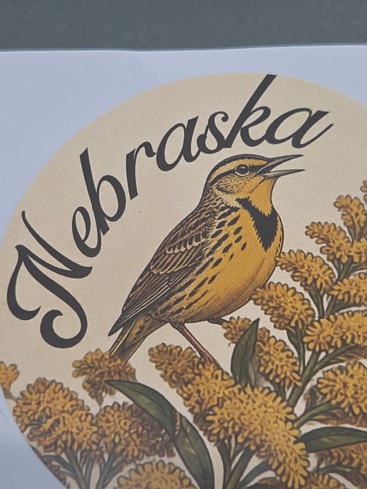Nebraska Stickers 3" Goldenrod Meadowlark