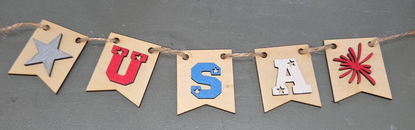Patriotic Memorial Day Independence Day 4th of July Insert Kit for Interchangeable Frame Can Fit Arch, Rectangle, or Square Frame FRAMES SOLD SEPARATELY