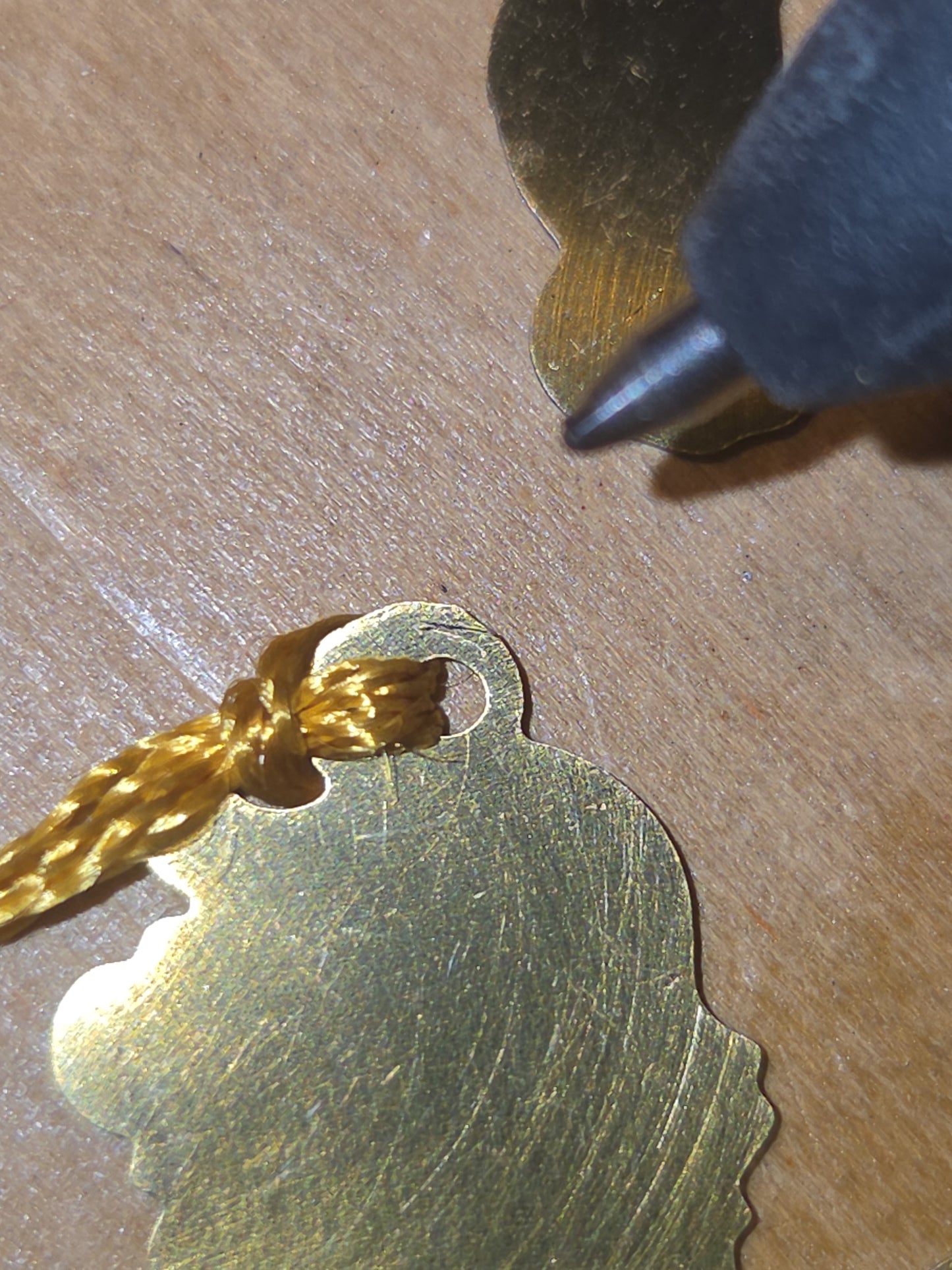Vintage Probable Brass Angels on Gold String Set of 11