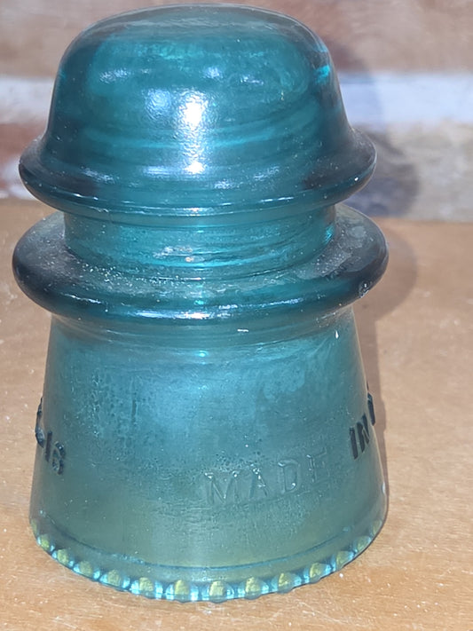 Vintage Insulator Hemingray #16 Teal Glass AS IS h616t