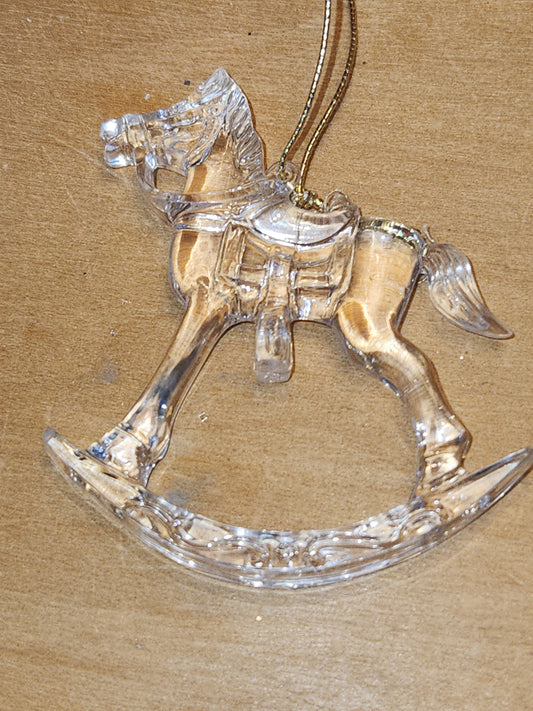 Vintage Avon Images Of Christmas Ornaments Rocking Horse and Reindeer àv61 AS IS