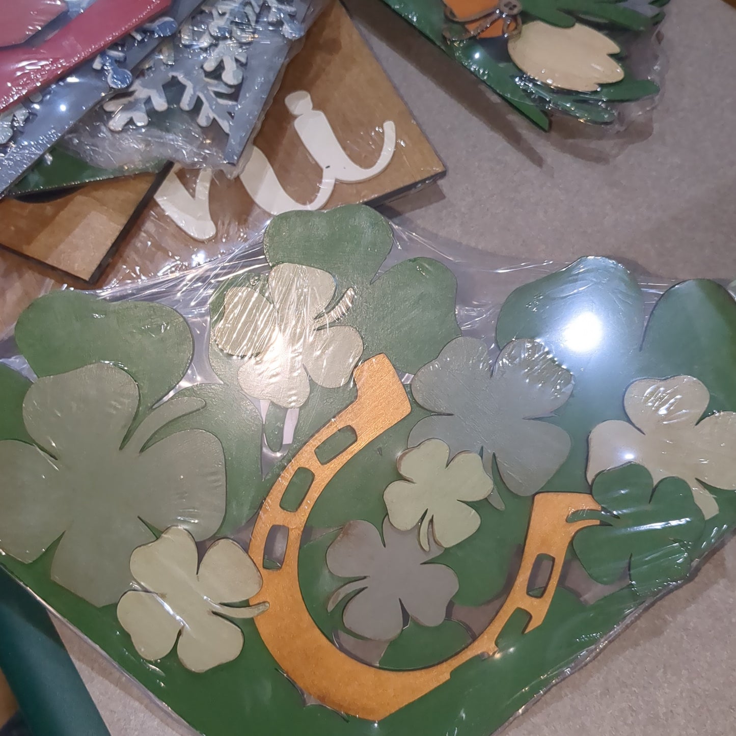 St Patrick's Day shamrock insert for envelope door sign