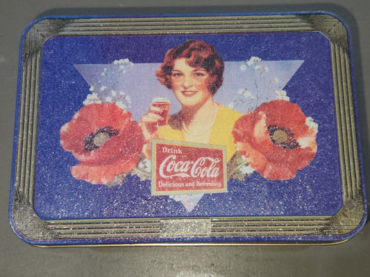 Vintage Tin Coca-Cola blue Drink Coca-Cola Pam Renfroe 1997 cct80