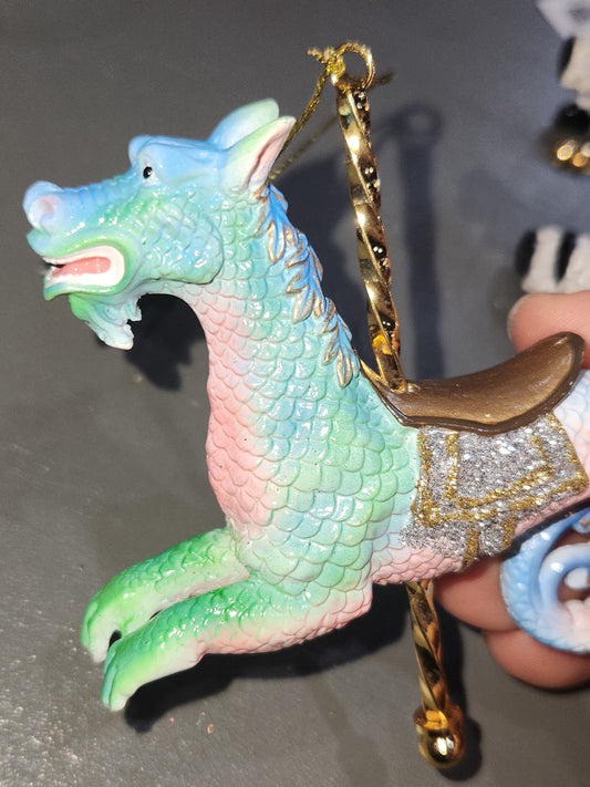 4" Resin Carousel Ornament Sea Monster co10