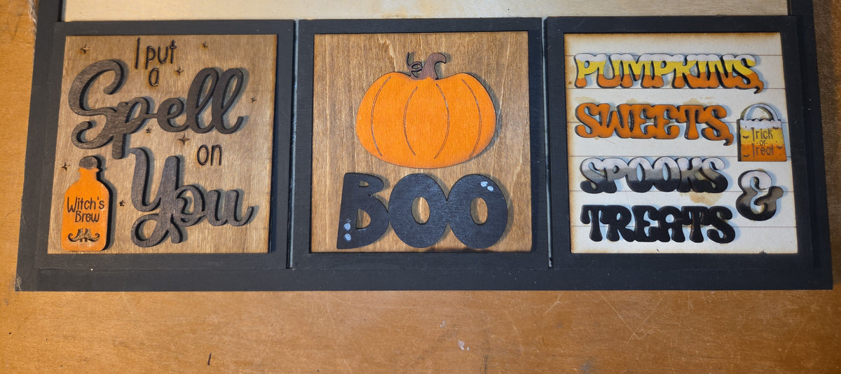 Halloween October Insert Kit for Interchangeable Frame Can Fit Arch, Rectangle, or Square Frame *Note change in flag* FRAMES SOLD SEPARATELY if29