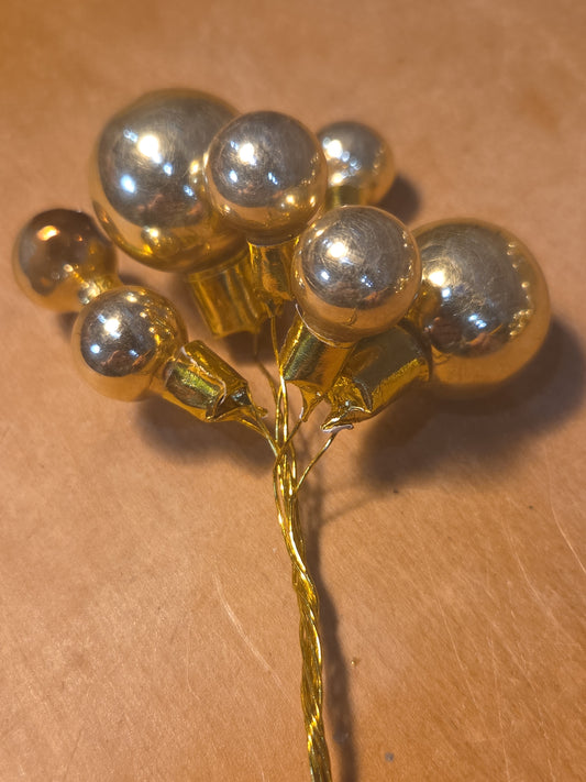 Vintage Mercury Glass Ornament Picks Set of Three AS IS