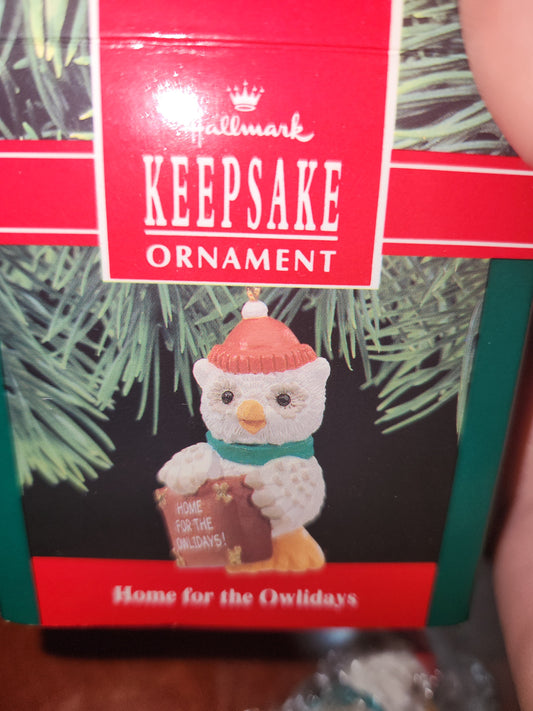 Vintage Hallmark Keepsake Ornament Home for the Owlidays 1990 UNOPENED Miniature