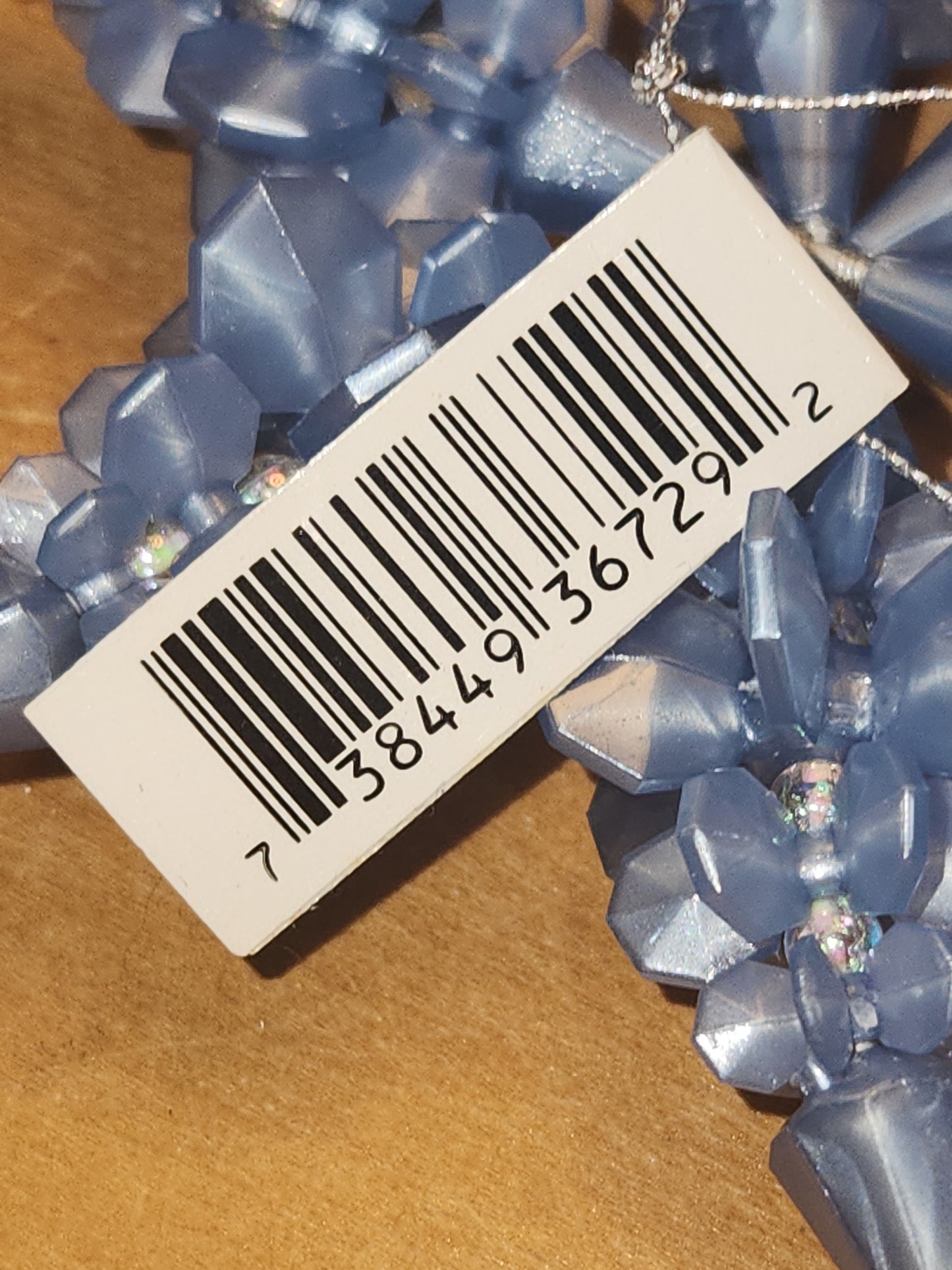Blue Beaded Snowflake Ornament bs1