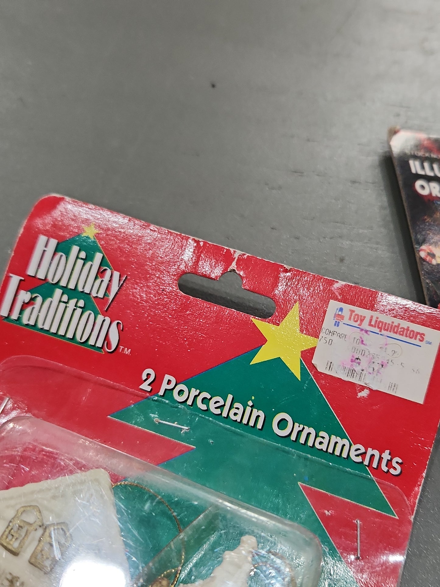 Vintage Holiday Traditions Porcelain House Christmas Ornaments set of 2 NIP and 1 NIP