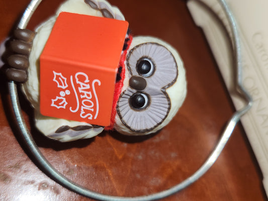 Vintage Hallmark Keepsake Ornament Caroling Owl 1983 miniature