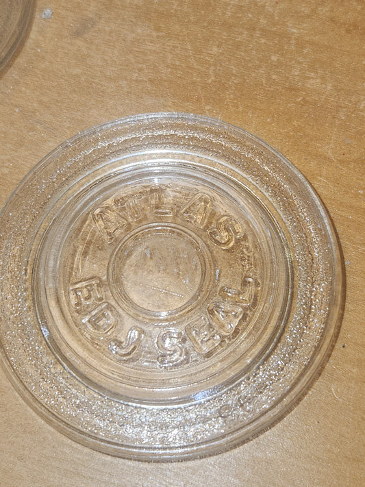 Vintage Atlas EDJ Glass Top Insert for Canning with Regular Size Metal Ring and Glass Jar Lot of 5 gl06