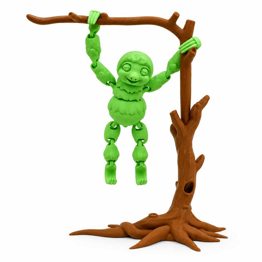 3D Printed Sloth Fidget With Tree Props | Multiple Colors | Black Sheep Products LLC Green