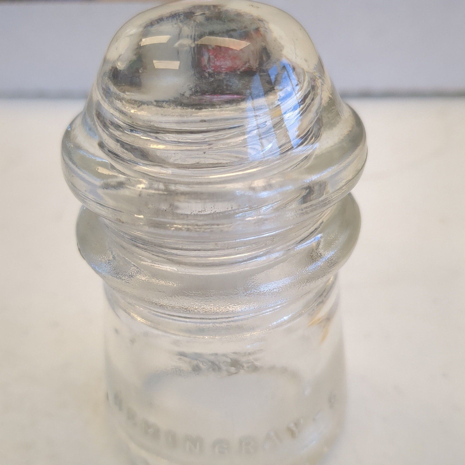Vintage Clear Glass Hemingray Insulator #9 h69