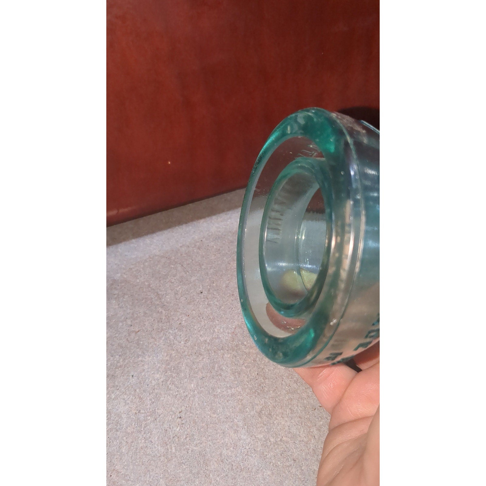 Vintage Insulator Whitall Tatum Co #1 Teal Blue Glass wh7