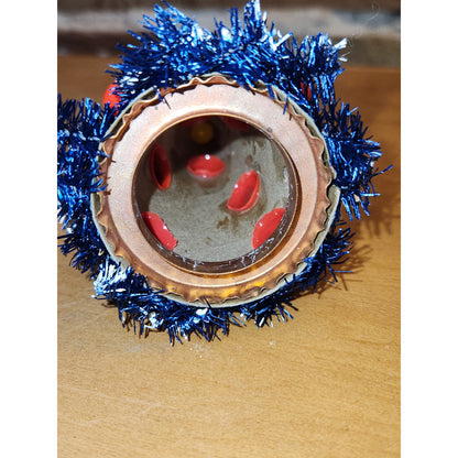 Vintage Bottle Brush Tree from 1950's Made in Japan Winking Merry Lite. Bulbs Glow UV light AS IS no lights no base bbt4