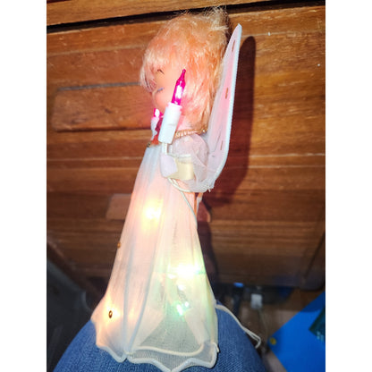 Vintage Joybrite 10 light Angel Flashing Treetop Tree Topper 9 Lights Work Does Not Flash tt44