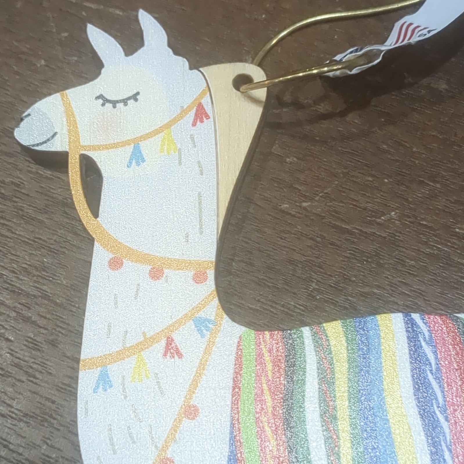 Birch Wood Llama Ornament Recyled