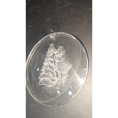vintage Santa Christmas Tree Acrylic Ornament  AMSUN 1977