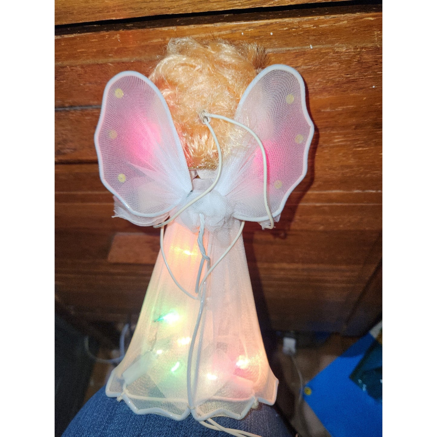 Vintage Joybrite 10 light Angel Flashing Treetop Tree Topper 9 Lights Work Does Not Flash tt44