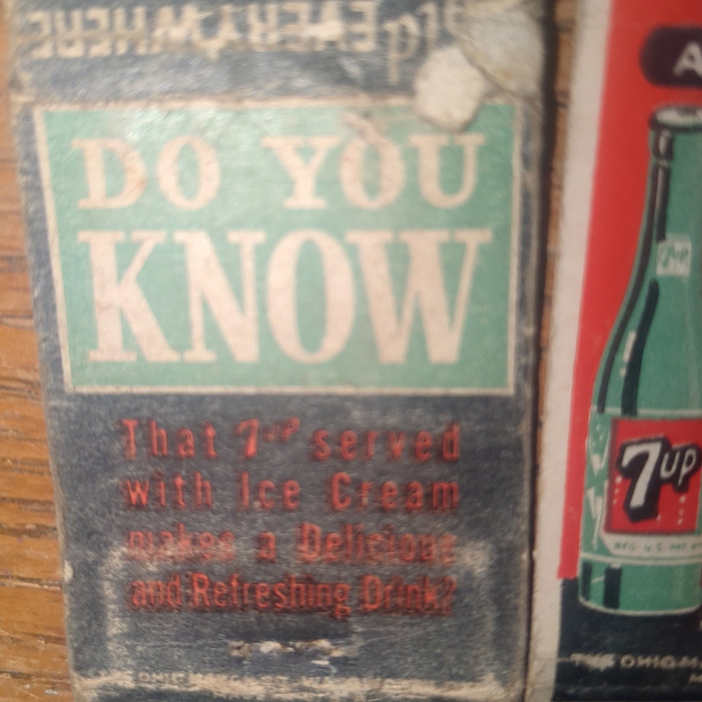Vintage 7Up matchbook covers AS IS m41