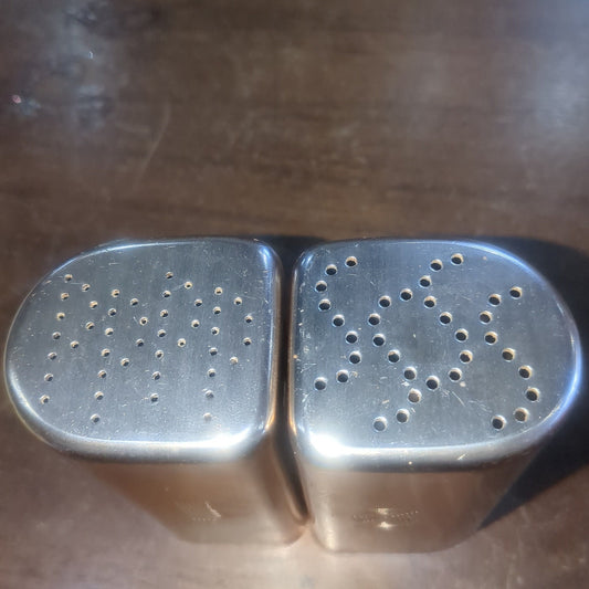 Vintage Mirror Aluminum Rose Gold Salt and Pepper Shakers alsp