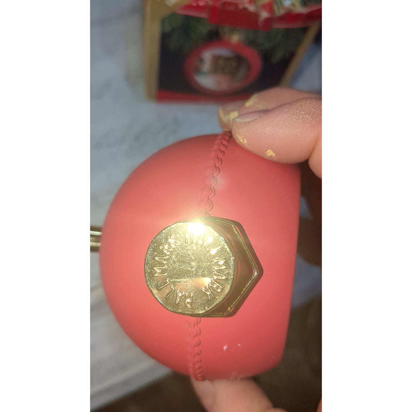 Vintage Hallmark Keepsake Ornament "Holiday Glow" Magic Light Red Round 1991