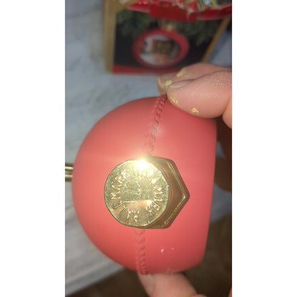 Vintage Hallmark Keepsake Ornament "Holiday Glow" Magic Light Red Round 1991