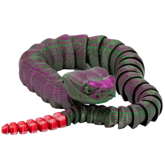 3D Printed Fidget Rattlesnake | Multiple Colors | Black Sheep Products LLC Dark Green Purple