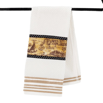 Tea Towel | Multiple Designs | Lori's Specialty Designs White Towel With Tribe Design