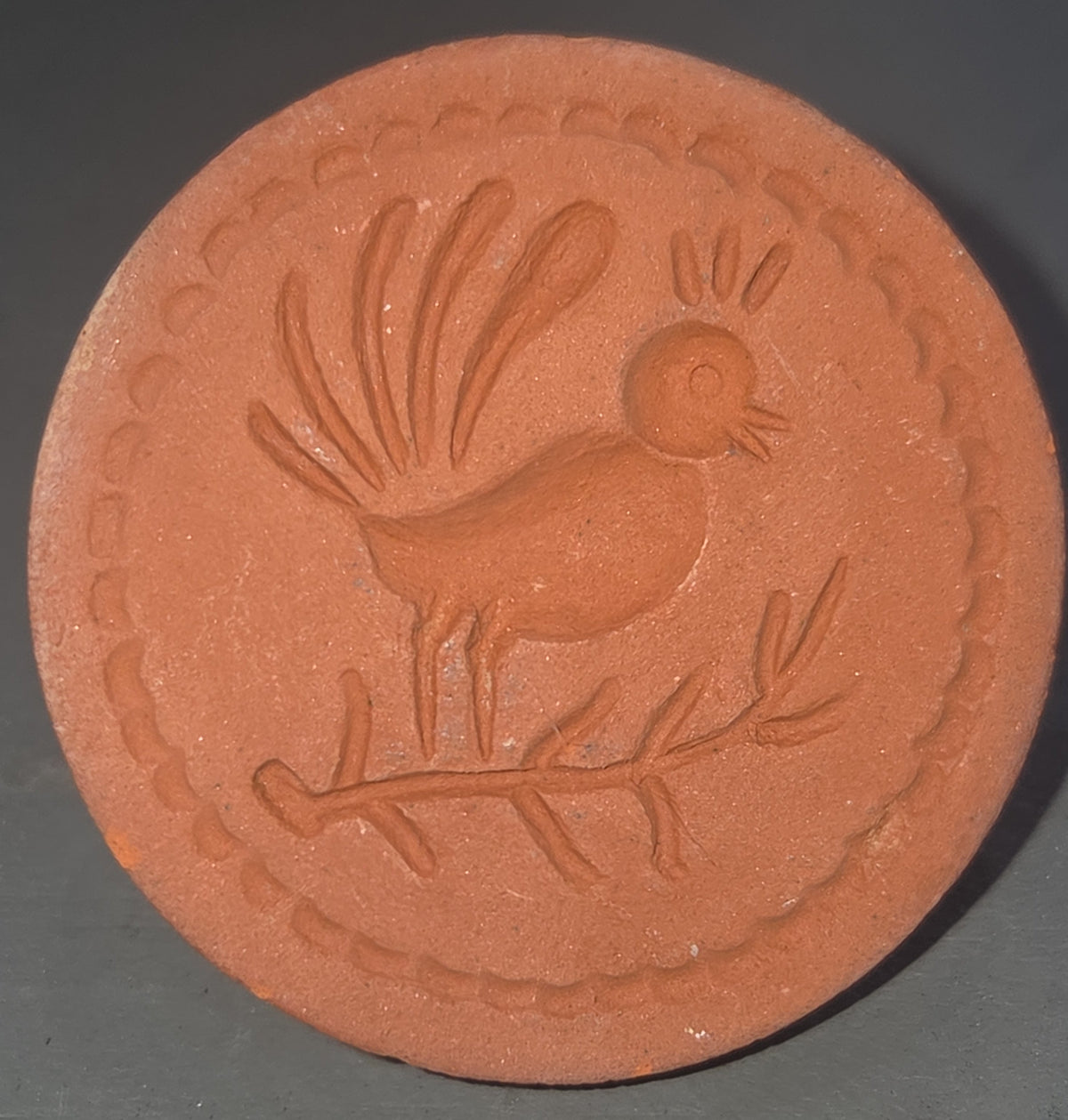Vintage Cookie Stamp Rycraft Terra Cotta Bird on Branch Pattern AS IS
