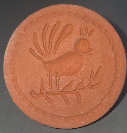 Vintage Cookie Stamp Rycraft Terra Cotta Bird on Branch Pattern AS IS