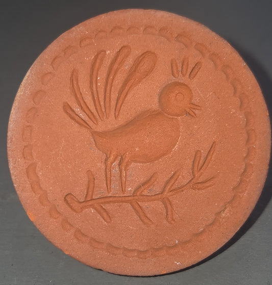 Vintage Cookie Stamp Rycraft Terra Cotta Bird on Branch Pattern AS IS