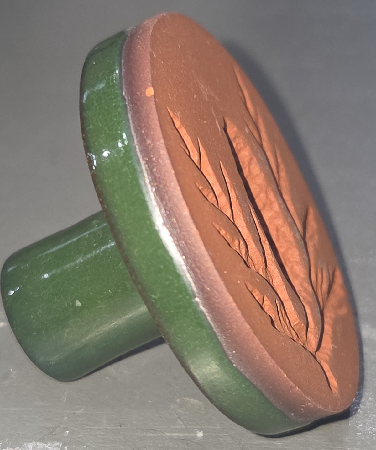 Vintage Cookie Stamp Rycraft Terra Cotta Pinecone and Pine Branches Pattern cs15