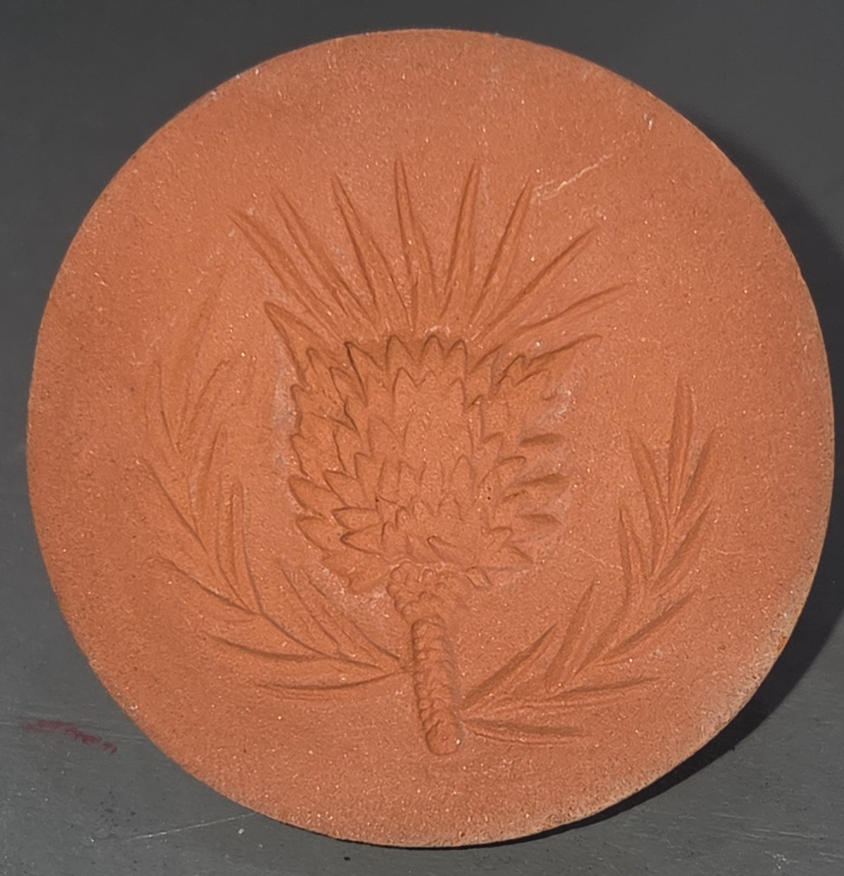 Vintage Cookie Stamp Rycraft Terra Cotta Thistle Pattern