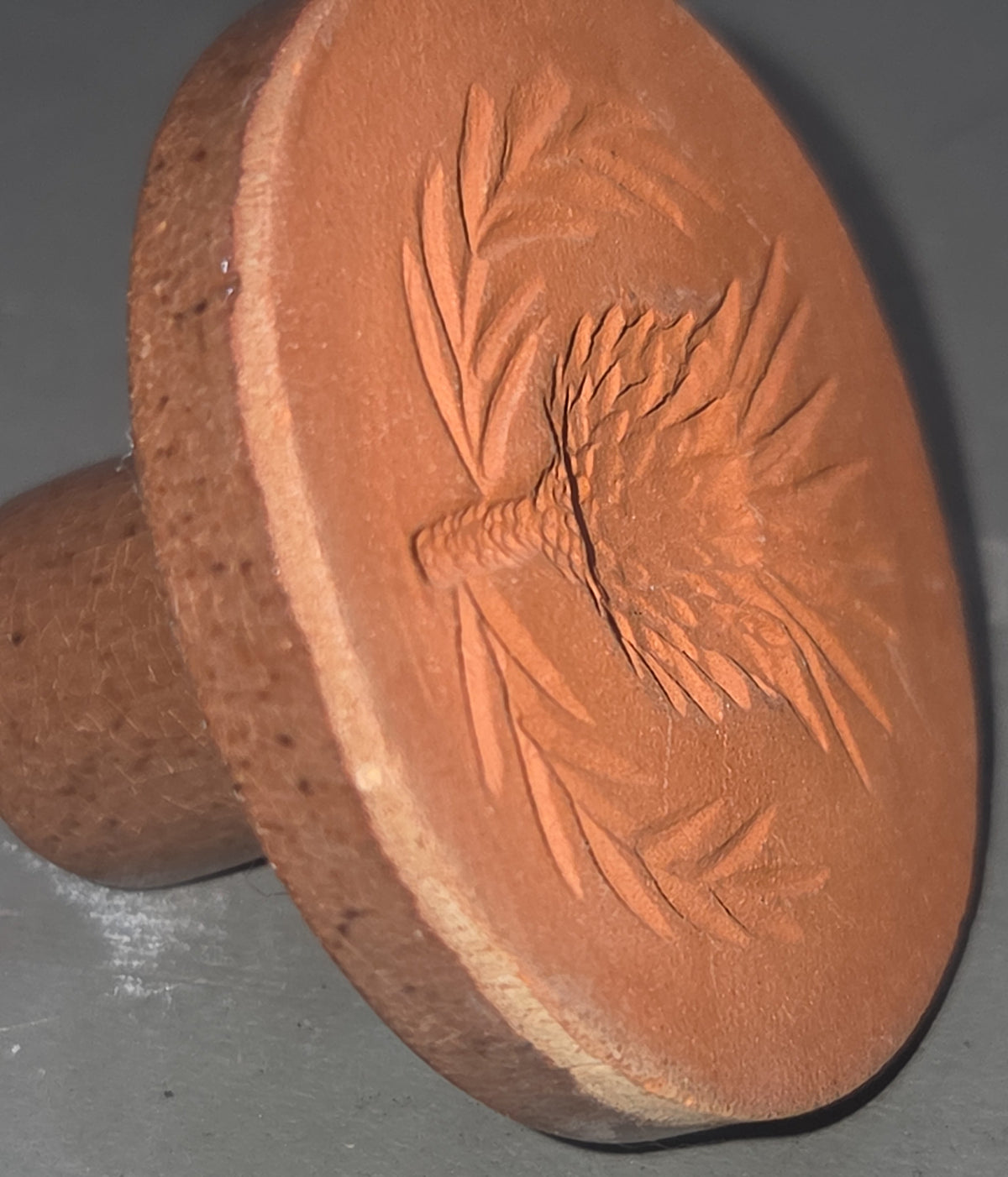 Vintage Cookie Stamp Rycraft Terra Cotta Thistle Pattern